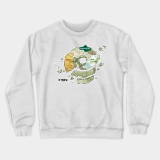 Map of Rork (with major regions) Crewneck Sweatshirt